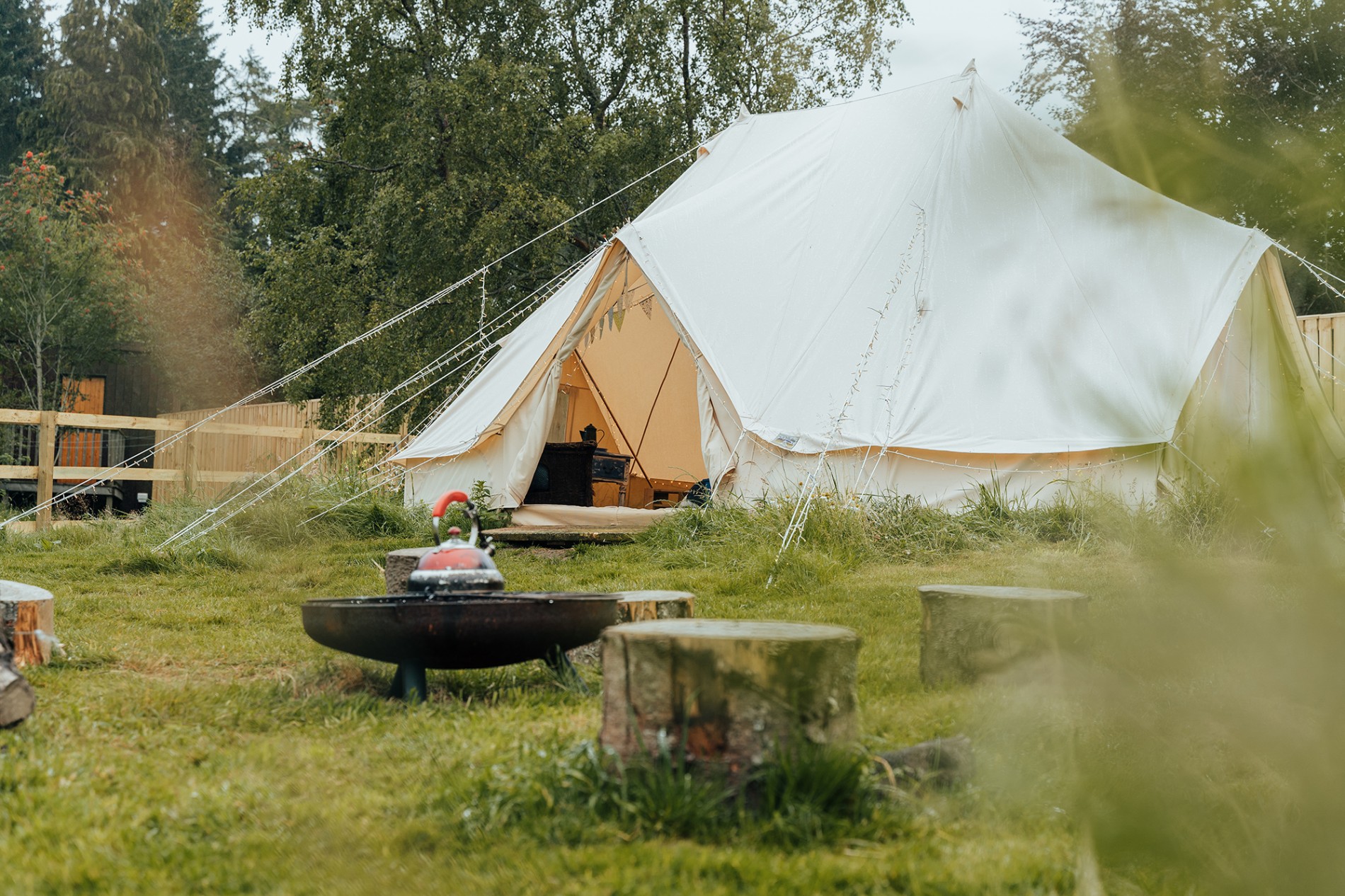 Bell Tent and Campfire