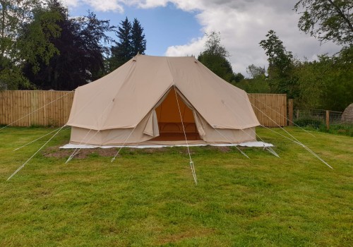 Our new addition to the camp family
Introducing our new bell tent which is up and ready for this weekend's private event 
The excitement doesn't stop there though, the interior will soon be styled throughout, furnished with glamping essentials and a cosy atmosphere. This sweet addition will be available to exclusive hire for events and special occasions! Reach out to us with any questions or enquiries for early bookings
