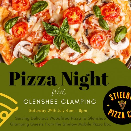 Saturday 29th July from 4pm

Stielow Pizza Co will be serving delicious woodfired Pizza's from their mobile Pizza box to our Glenshee Glamping guests for one evening only!