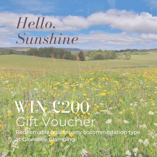 One lucky winner, will win the opportunity to soak up the beautiful wintery views of the Glens by winning a £200 voucher towards a stay with Glenshee Glamping. Enjoy a Stay this summer with open fire pits and breathtaking summer sunsets from one of our luxurious Wooden Glamping Pods, Authentic Shepherd Huts or our Mulberry Cabin. The Voucher can be redeemed towards your accommodation or our wood-fired hot tub with panoramic views.